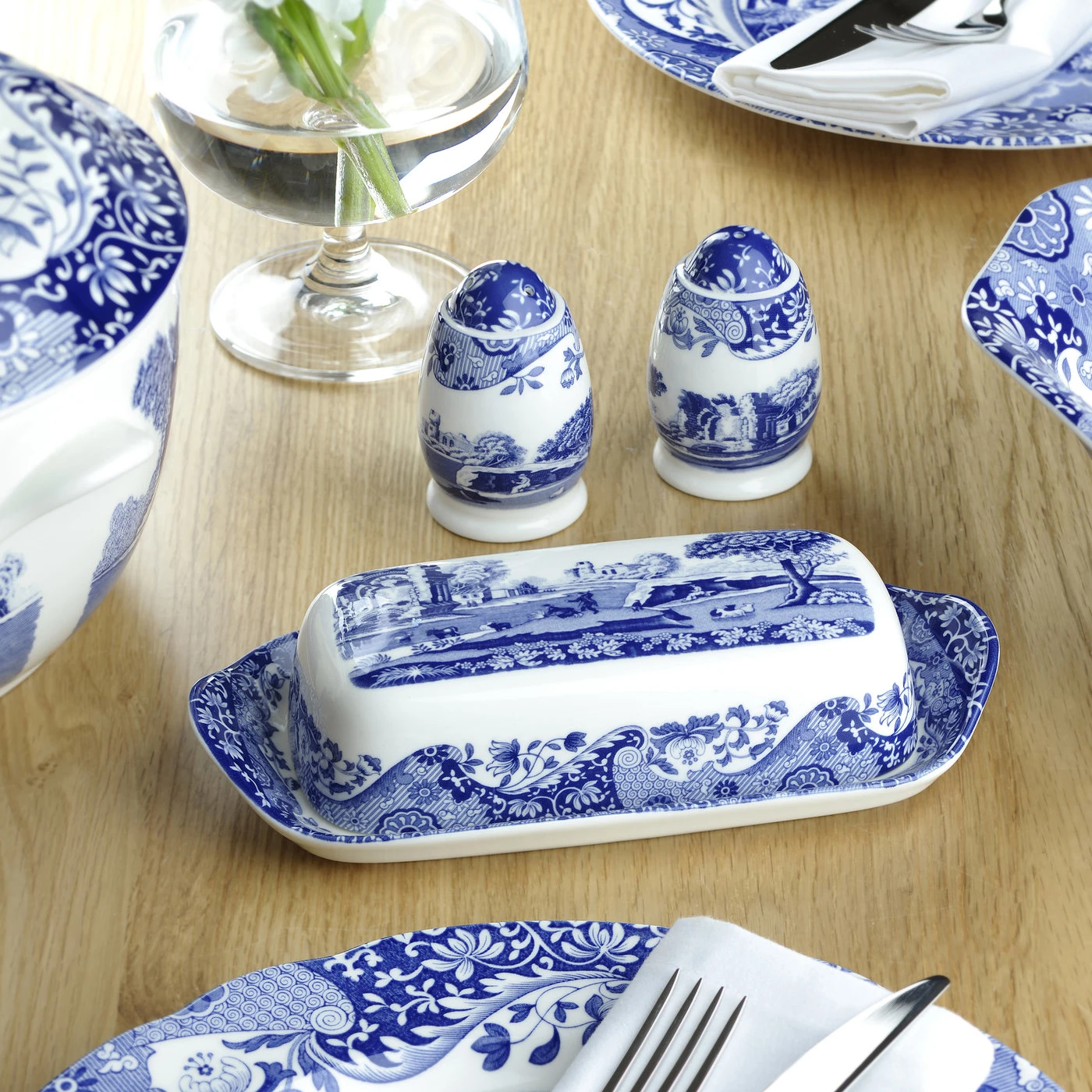 Spode Blue Italian πιάτο βουτύρου 2 Spode Blue Italian πιάτο βουτύρου - Image 2