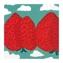 Marimekko Mansikkavuoret χαρτοπετσέτες 33x33 Cm Συσκευασία 20 τεμαχίων